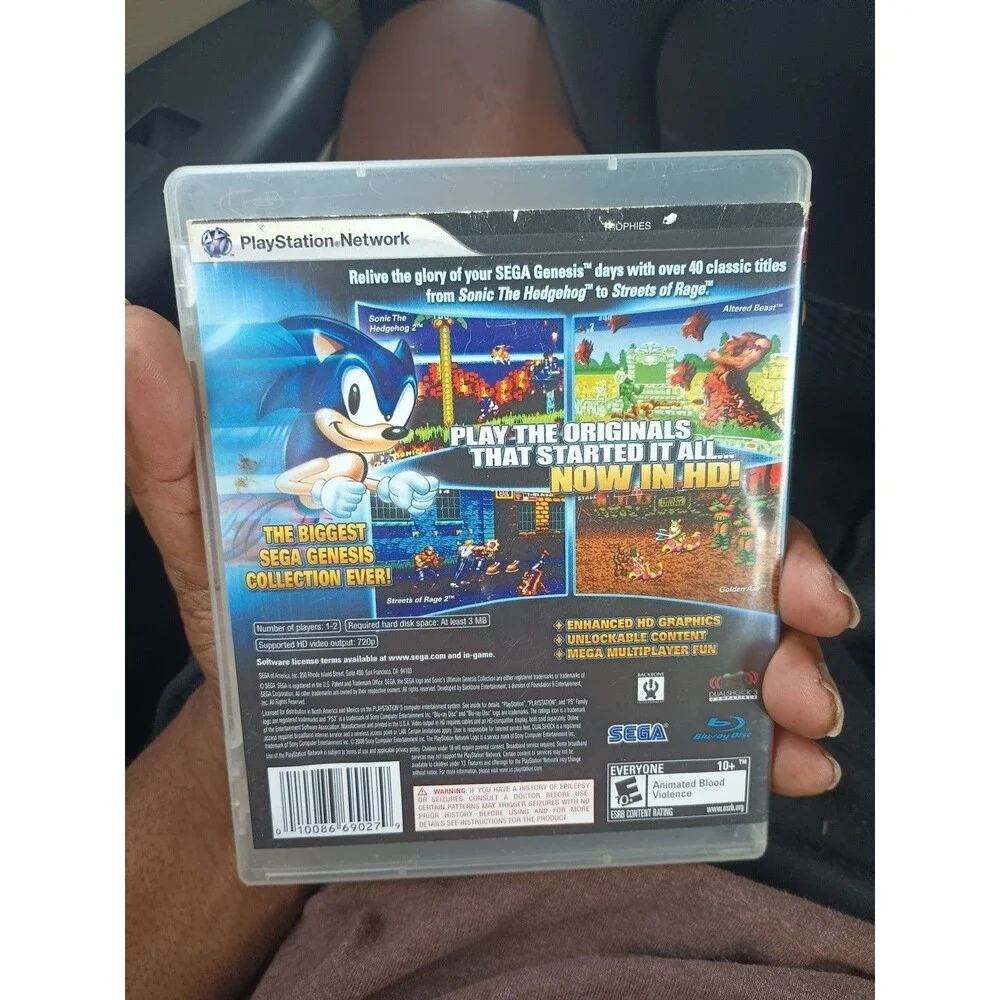 Sonic's Ultimate Genesis Collection Sony PlayStation 3, 2009 Game & Case& Manual
